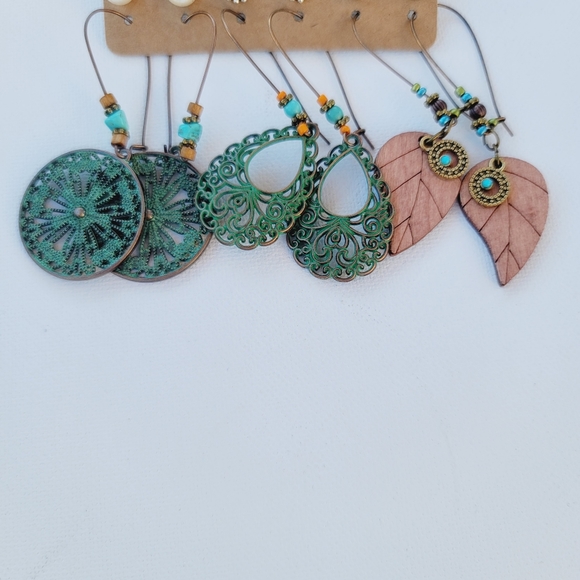 BOHO Lot of 6 Pairs of Earrings - Picture 7 of 9
